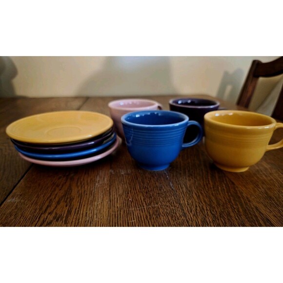 Fiesta Cups & Sanucers - Set Of 4 Excellent Condition. Post 1986 Colors - Picture 4 of 6